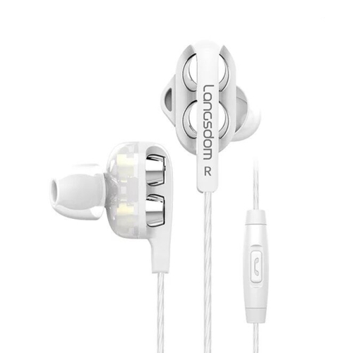 

Langsdom Double Moving Coil with Wheat Headset(White)