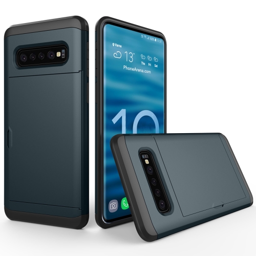 

Shockproof Rugged Armor Protective Case for Galaxy S10, with Card Slot (Navy Blue)