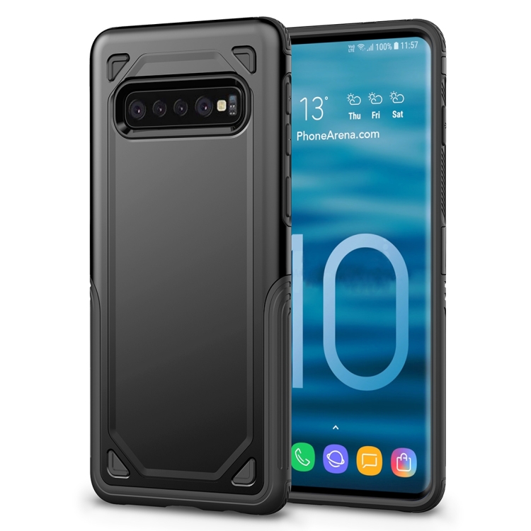 

Shockproof Rugged Armor Protective Case for Galaxy S10 (Black)