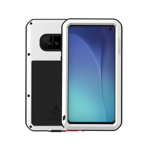 

LOVE MEI Powerful Dustproof Shockproof Splashproof Metal + Silicone Combination Case for Galaxy S10e (White)