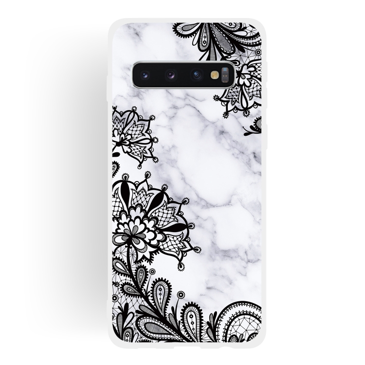 

Lace Flower Matte Semi-transparent TPU Marble Mobile Phone Case for Galaxy S10