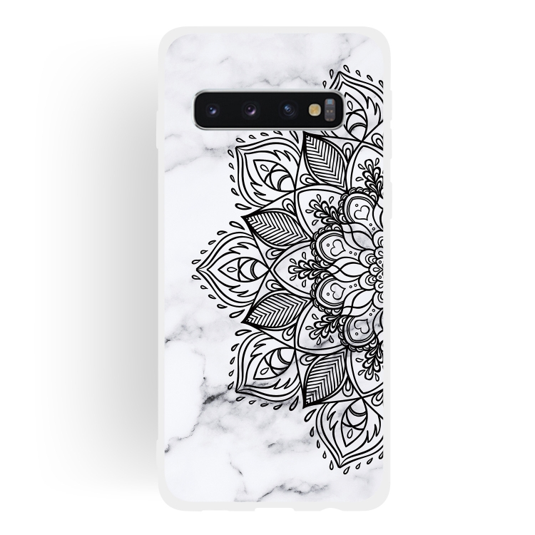

Half Flower Frosted Matte Semi-transparent TPU Marble Phone Case for Galaxy S10