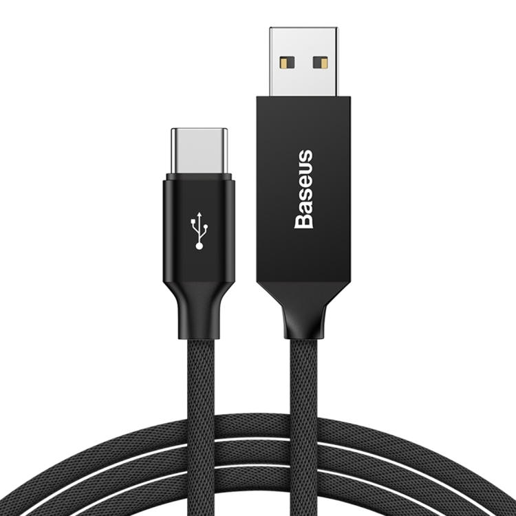 

Baseus 3A USB to USB-C / Type-C Cloth Texture Intelligent Data Cable, Cable Length: 5m (Black)