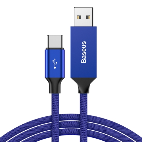 

Baseus 3A USB to USB-C / Type-C Cloth Texture Intelligent Data Cable, Cable Length: 5m (Blue)