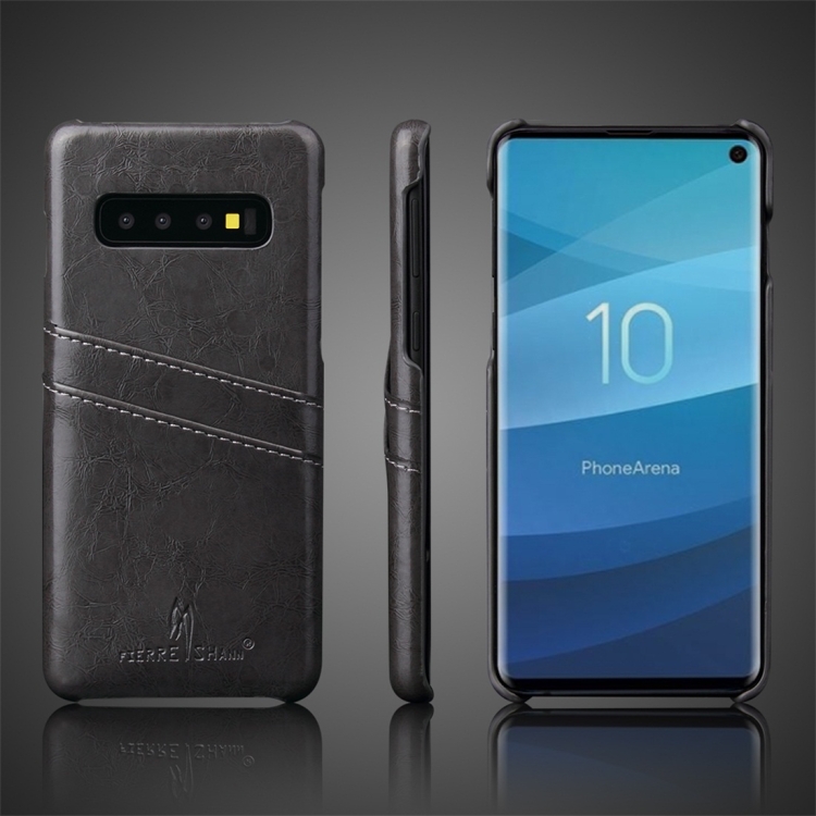 

Fierre Shann Retro Oil Wax Texture PU Leather Case for Galaxy S10 Plus, with Card Slots (Black)