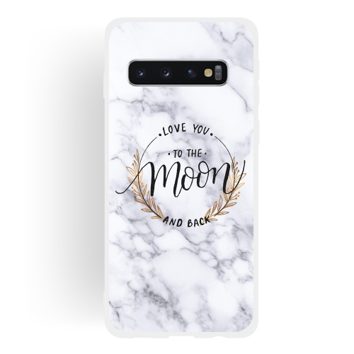 

Moon Text Semi-transparent TPU Marble Phone Case for Galaxy S10