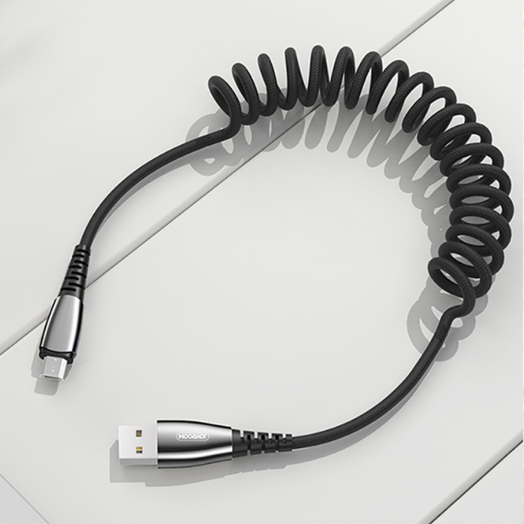 

JOYROOM S-M391 Waller Series 2.4A USB-C to Micro-C Spiral Nylon Braided Spring Data Cable, Length: 1.2m(Black)