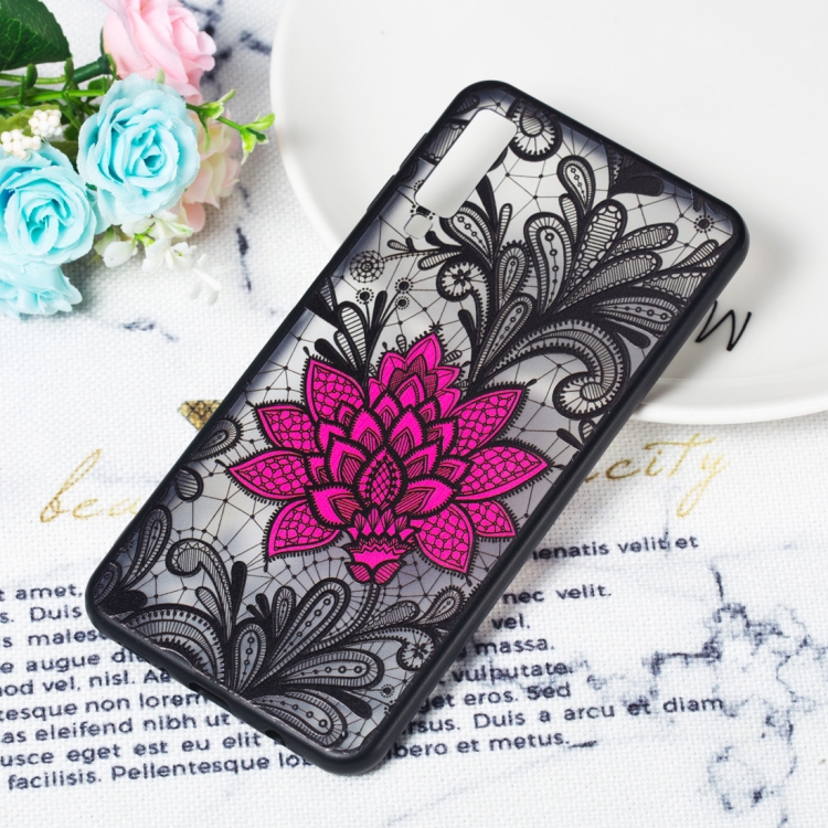 

Big Lotus Pattern Embossed Lace + PC Case for Galaxy A7 (2018)
