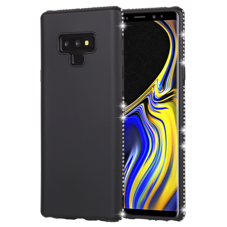 

Crystal Decor Sides Smooth Surface Soft TPU Protective Back Case for Galaxy Note9(Black)
