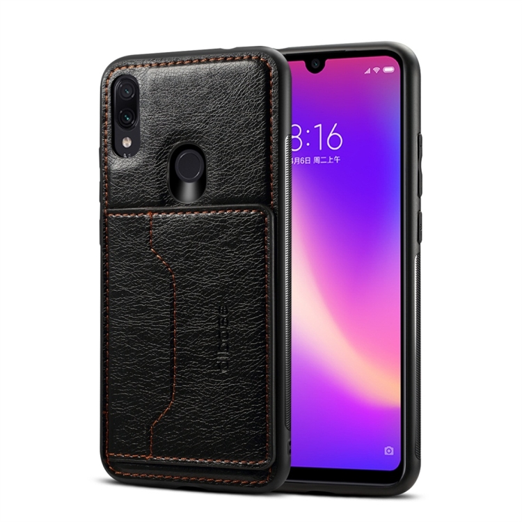 

Dibase TPU + PC + PU Crazy Horse Texture Protective Case for Galaxy A30, with Holder & Card Slots (Black)