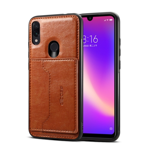 

Dibase TPU + PC + PU Crazy Horse Texture Protective Case for Galaxy A30, with Holder & Card Slots (Brown)