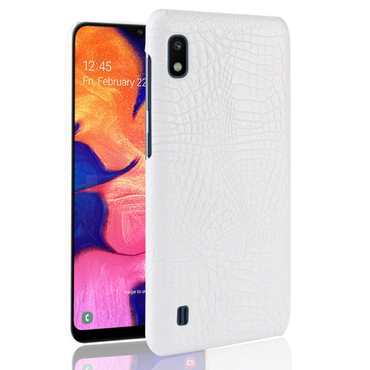 

Shockproof Crocodile Texture PC + PU Case for Galaxy A10 (White)