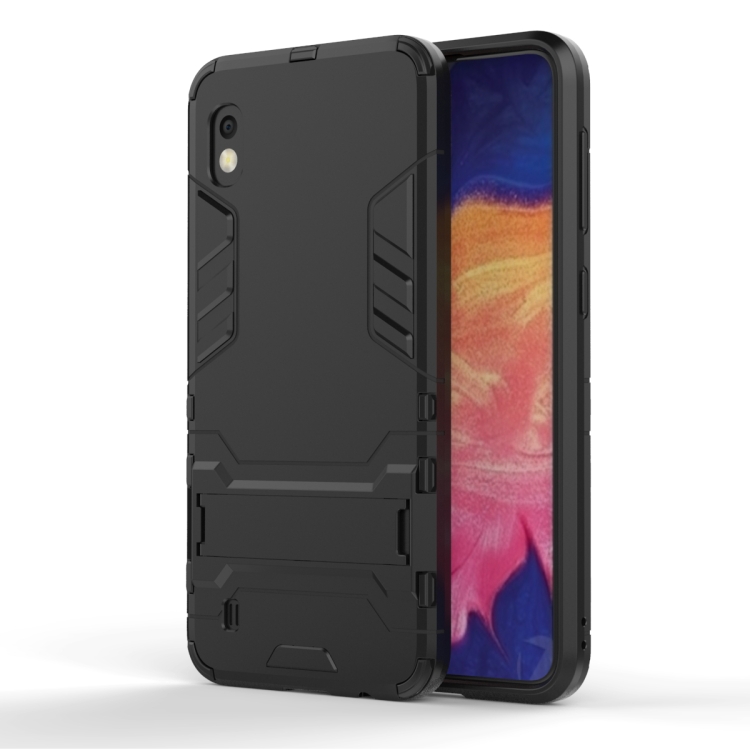 

Shockproof PC + TPU Case for Galaxy A10, with Holder (Black)