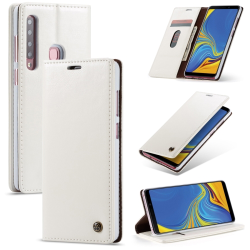 

CaseMe-003 PU + PC Business Style Crazy Horse Texture Horizontal Flip Leather Case for Galaxy A9 (2018), with Holder & Card Slots & Wallet (White)