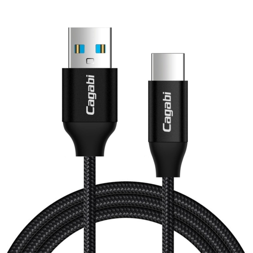 

Cagabi N2-3 3m 2.4A Aviation Aluminum Alloy + Nylon USB to USB-C / Type-C Data Sync Fast Charging Cable, For Samsung Galaxy S8 & S8 + / LG G6 / Huawei P10 & P10 Plus / Xiaomi Mi 6 & Max 2 and other Smartphones(Black)