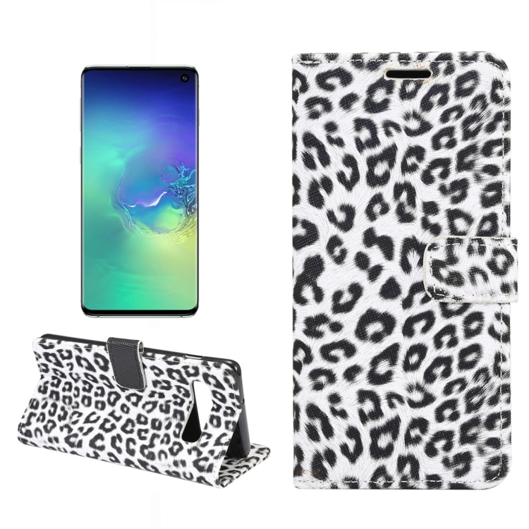 

Leopard Texture PU + TPU Horizontal Flip Leather Case for Galaxy S10 E, with Holder & Card Slots & Wallet (White)