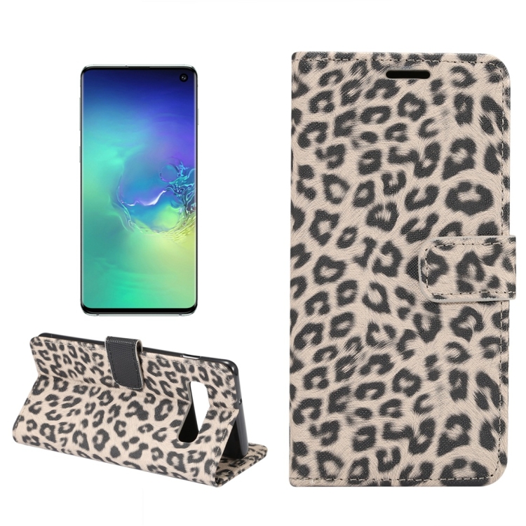 

Leopard Texture PU + TPU Horizontal Flip Leather Case for Galaxy S10 E, with Holder & Card Slots & Wallet (Brown)