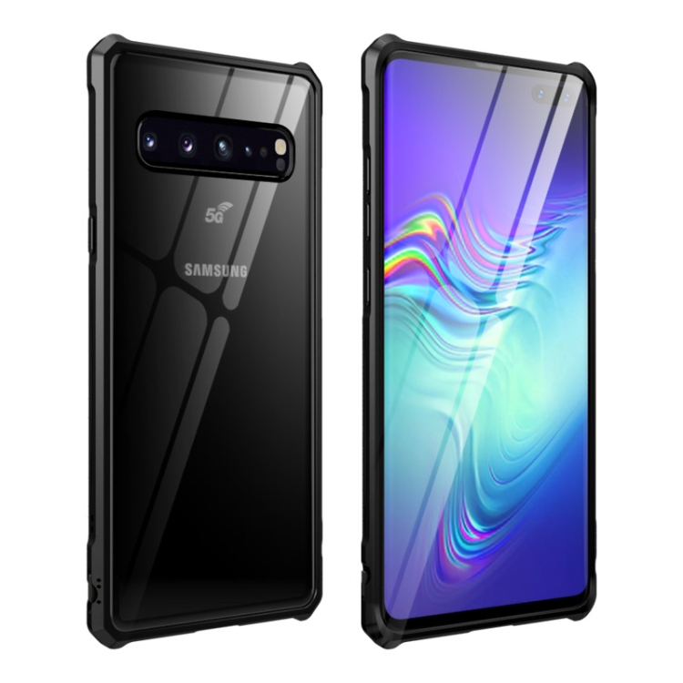 

Buckle Series Metal Frame + Tempered Glass Protective Case for Galaxy S10 5G(Black)