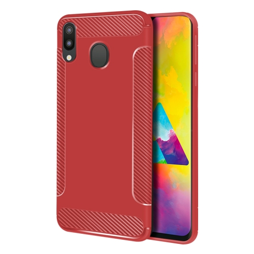 

Carbon Fiber Anti-slip TPU Protective Case for Galaxy M20 (Red)