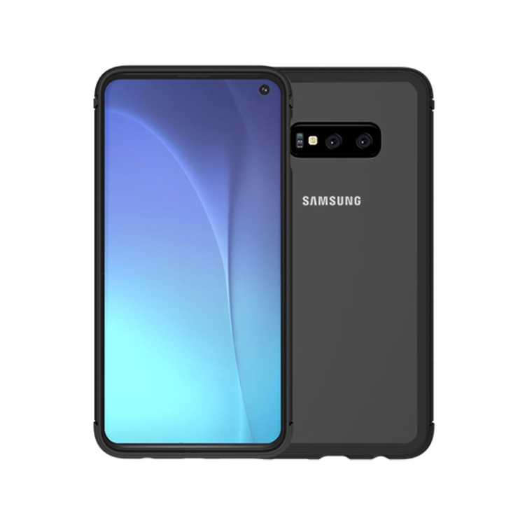 

LOVE MEI Shockproof Metal Frame+TPU+Back Tempered Glass Case for Galaxy S10e(Black)