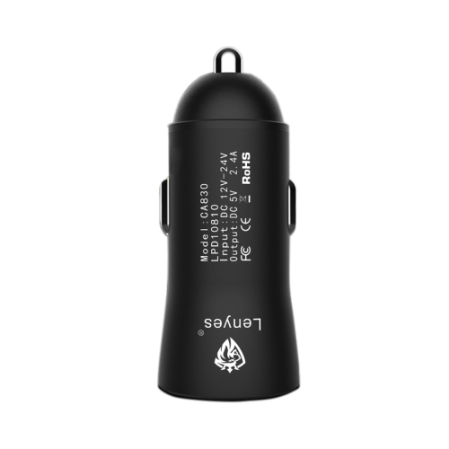 

Lenyes CA830 2.4A Output Dual USB QC3.0 Smart Car Charger (Black)