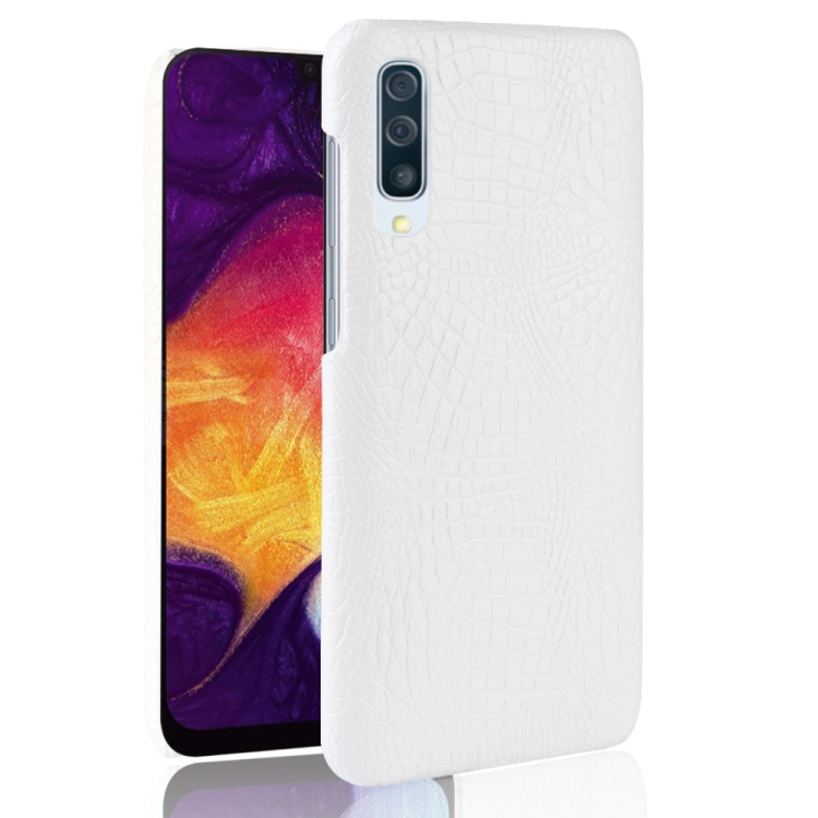 

Shockproof Crocodile Texture PC + PU Case for Galaxy A70 (White)