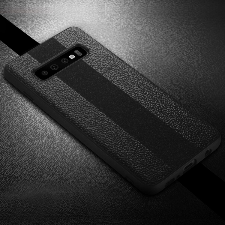

SULADA Anti-slip TPU + Handmade Leather Case for Galaxy S10 (Black)
