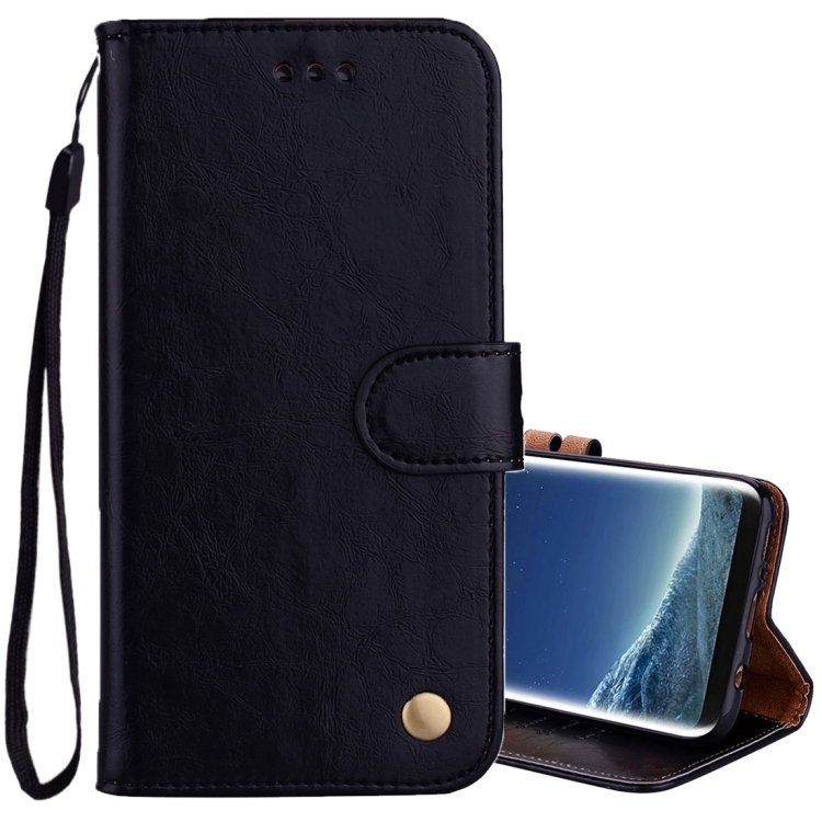 

For Galaxy S8 Business Style Oil Wax Texture Horizontal Flip Leather Case with Holder & Card Slots & Wallet(Black)