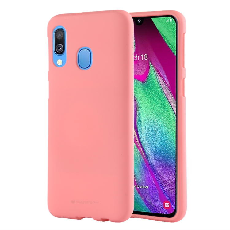 

GOOSPERY SOFT FEELING Liquid TPU Drop Protection Soft Shell for Galaxy A40(Pink)
