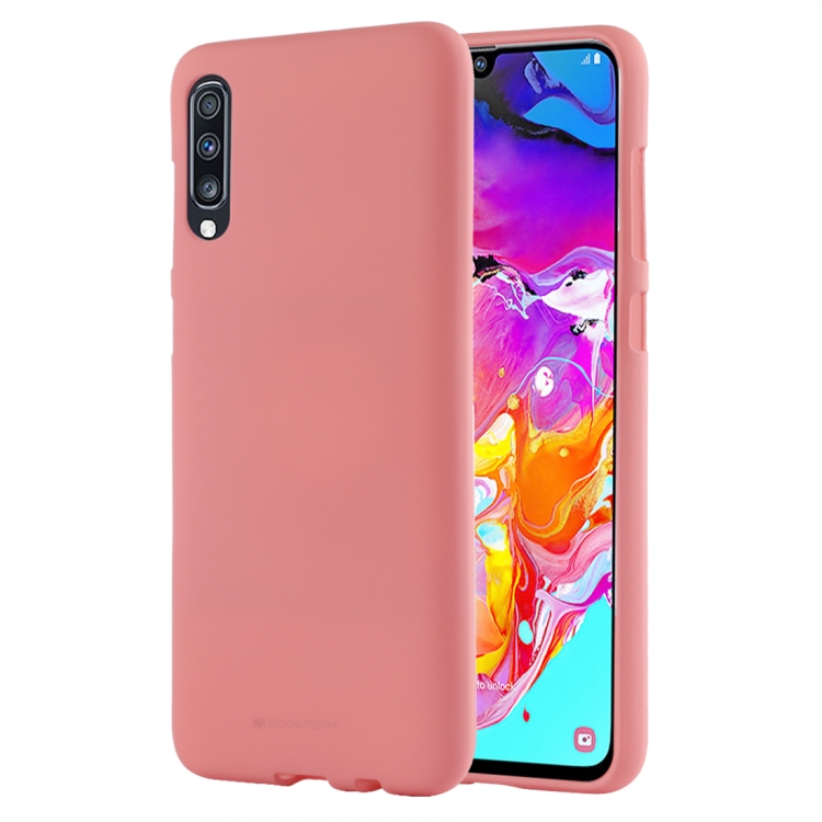 

GOOSPERY SOFT FEELING Liquid TPU Drop Protection Soft Shell for Galaxy A70(Pink)