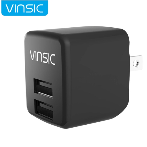 

Vinsic 12W 5V 2.4A Output Dual USB Wall Charger USB Charger Adapter, For iPhone 5/5s/5c, iPad, Galaxy, Android and USB Devices