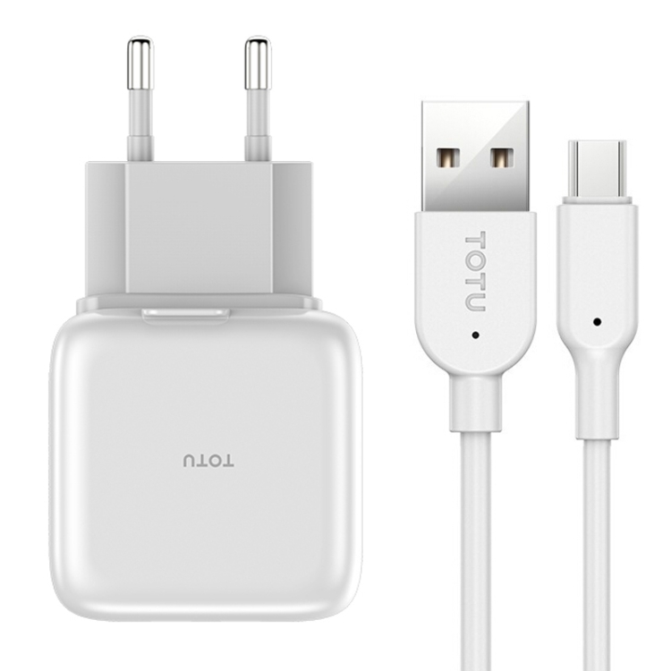 

TOTUDESIGN Pure Series 5V 2.1A Dual USB Foldable Power Adapter Travel Charger + Micro Charging Data Cable Set, EU Plug