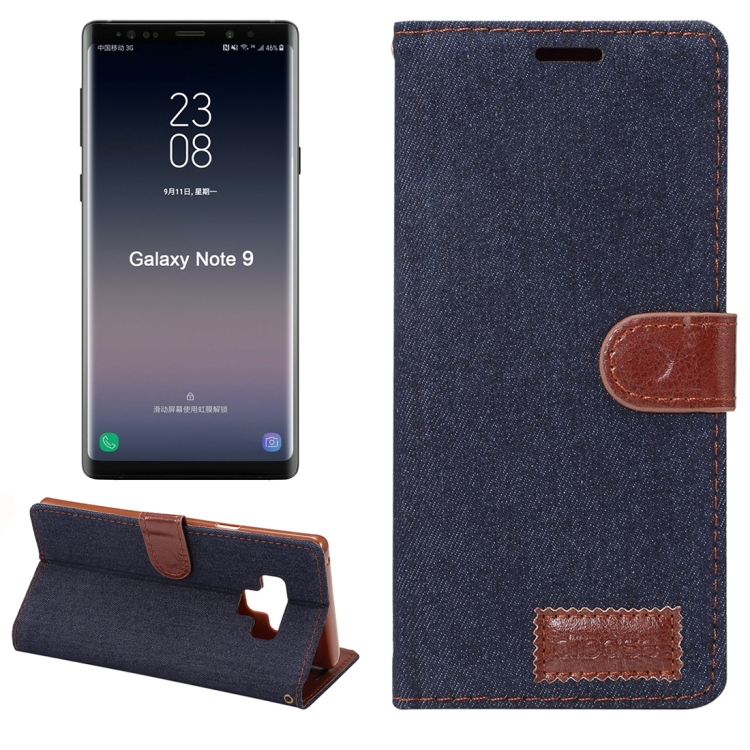 

dibase Denim Texture Horizontal Flip PU Leather Case for Galaxy Note 9, with Holder & Card Slot(Black)