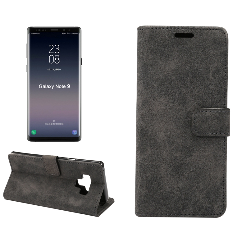 

Sheep Bar Material Horizontal Flip PU Leather Case for Galaxy Note 9, with Holder & Card Slot & Wallet & Photo Frame(Black)