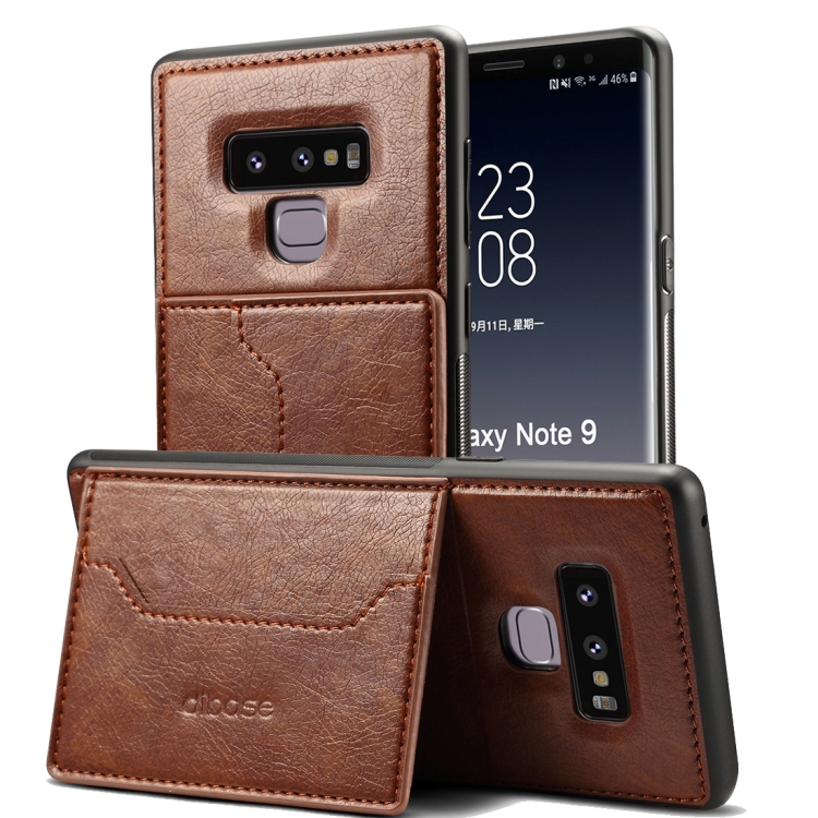 

dibase Crazy Horse Texture PU Leather Case for Galaxy Note 9, with Holder & Card Slot(Coffee)