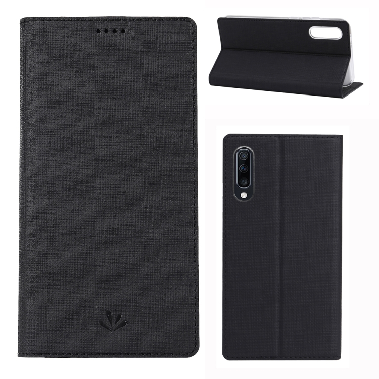 

ViLi Texture PU Leather Case for Galaxy A70 ,with Holder & Card Slots & Wallet (Black)