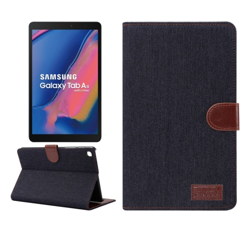 

Denim Texture PC Horizontal Flip Leather Protective Case for Galaxy Tab A 8 (2019) P200 / P205 , with Holder & Card Slots & Wallet & Photo Frame(Black)