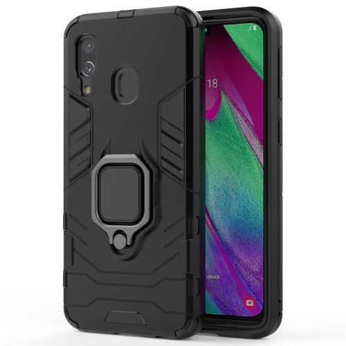 

PC + TPU Shockproof Protective Case for Galaxy A40, with Magnetic Ring Holder (Black)