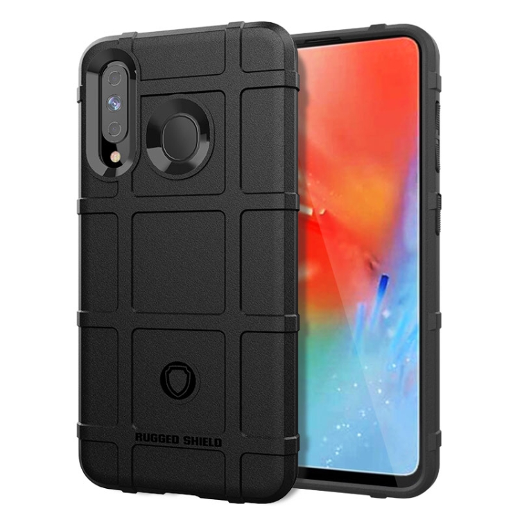 

Shockproof Protector Cover Full Coverage Silicone Case for Galaxy A60 (Black)