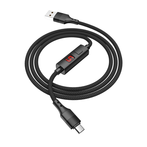 

hoco S13 1.2m 2.4A USB to Micro USB Central Control Timing Charging Data Cable(Black)