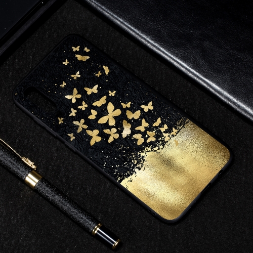 

Gold Butterfly Painted Pattern Soft TPU Case for Galaxy A70