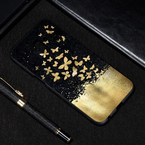 

Gold Butterfly Painted Pattern Soft TPU Case for Galaxy J6+