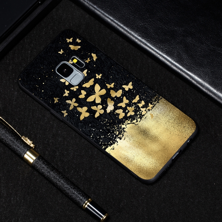 

Gold Butterfly Painted Pattern Soft TPU Case for Galaxy S9