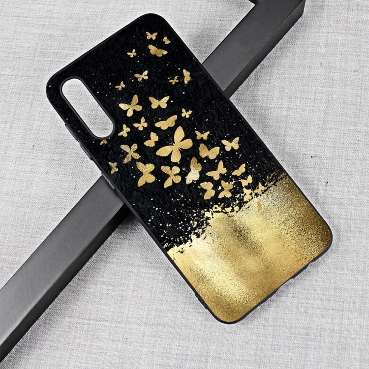 

Gold Butterfly Painted Pattern Soft TPU Case for Galaxy A50