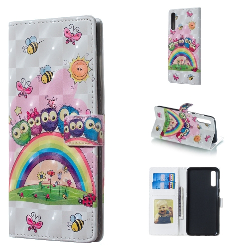 

Owl Family Pattern 3D Horizontal Flip Leather Case for Galaxy A70, with Holder & Card Slots & Photo Frame & Wallet