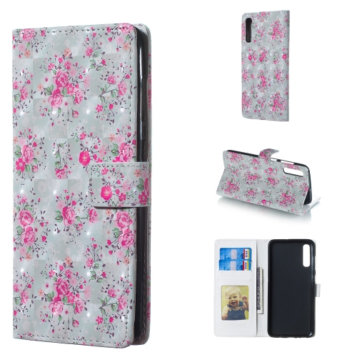 

Rose Pattern 3D Horizontal Flip Leather Case for Galaxy A70, with Holder & Card Slots & Photo Frame & Wallet