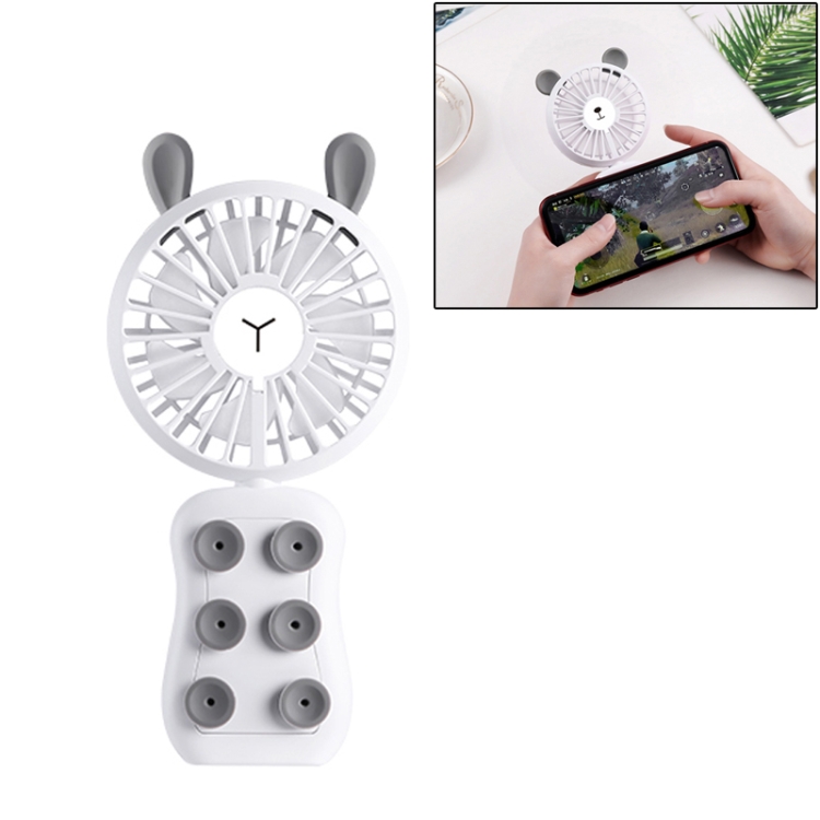 

CYKE HND-03 DC 5V USB Portable Foldable Cartoon Rabbit Shaped Suction Cup Mini Fan with Stand & LED Light (Grey)