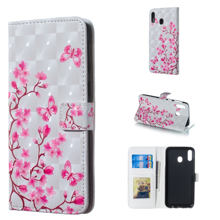

Butterfly Love Flower Pattern 3D Horizontal Flip Leather Case for Galaxy M20, with Holder & Card Slots & Photo Frame & Wallet