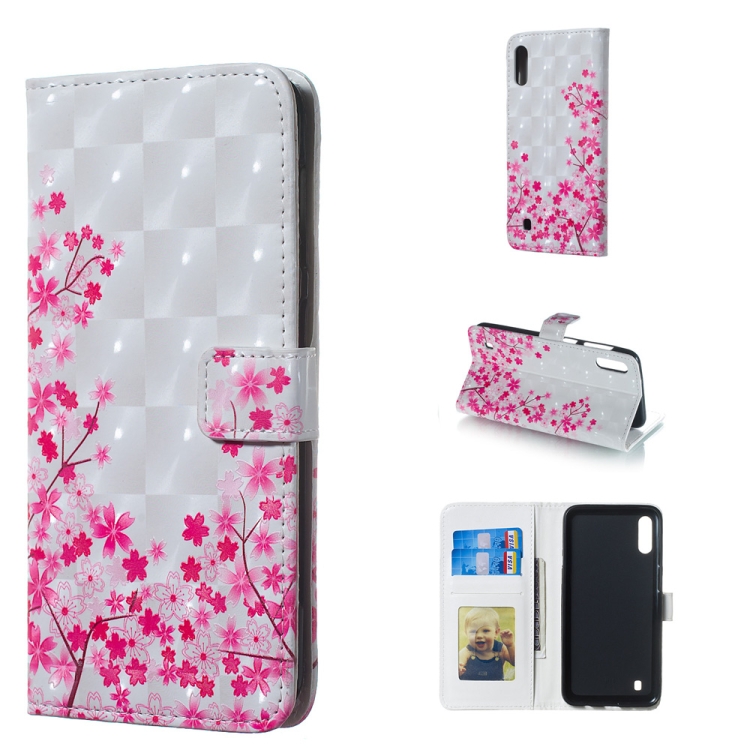 

Sakura Pattern 3D Horizontal Flip Leather Case for Galaxy M10, with Holder & Card Slots & Photo Frame & Wallet
