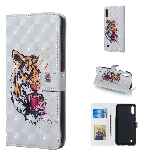 

Tiger Pattern 3D Horizontal Flip Leather Case for Galaxy M10, with Holder & Card Slots & Photo Frame & Wallet